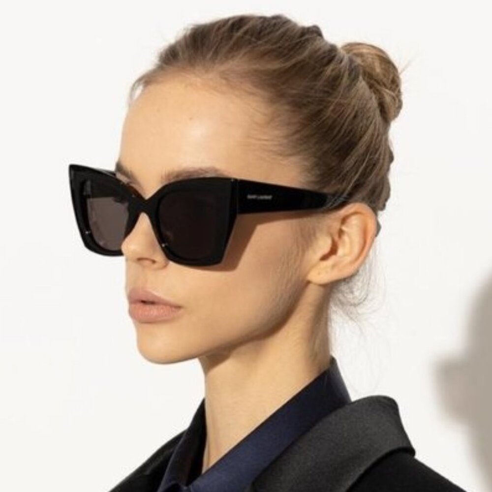 BRAND NEW Saint Laurent SL552 001 Black Black Cat Eye Women Sunglasses - Picture 10 of 10
